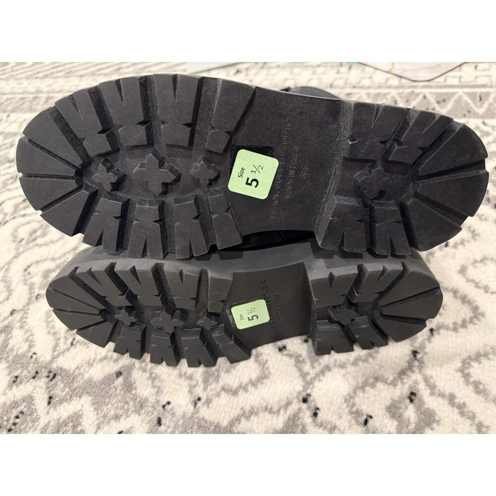 Grunge y2k Cecelia New York Chance Gold Chain black urban combat Boot women‎ 7.5 - Picture 3 of 6